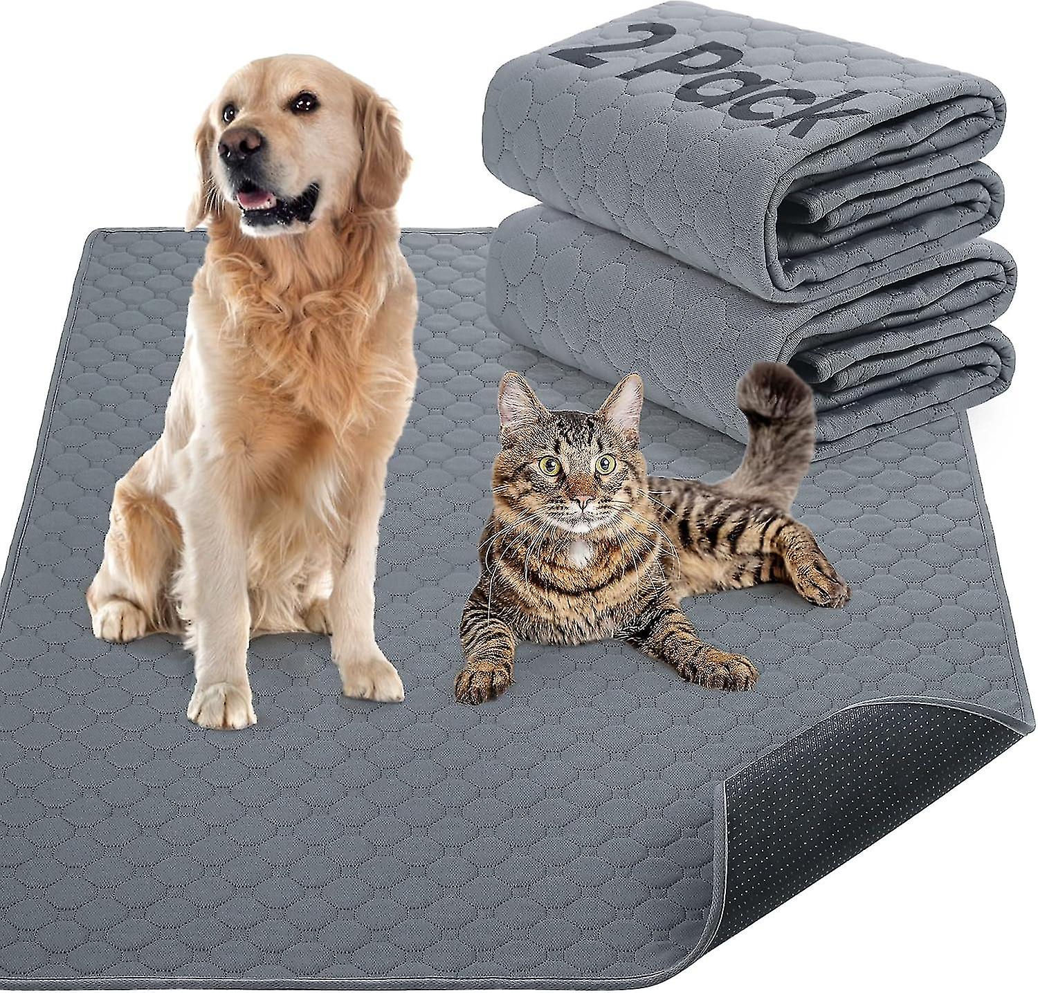 Reusable Dog Training Pads, 2 Pack Washable puppy training pads, Super Absorbent Waterproof Dog Mat  Gift for men/women