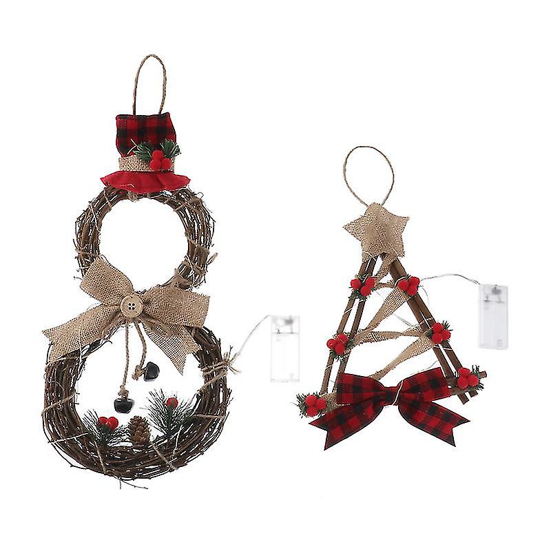 2pcs Christmas Door Wreath