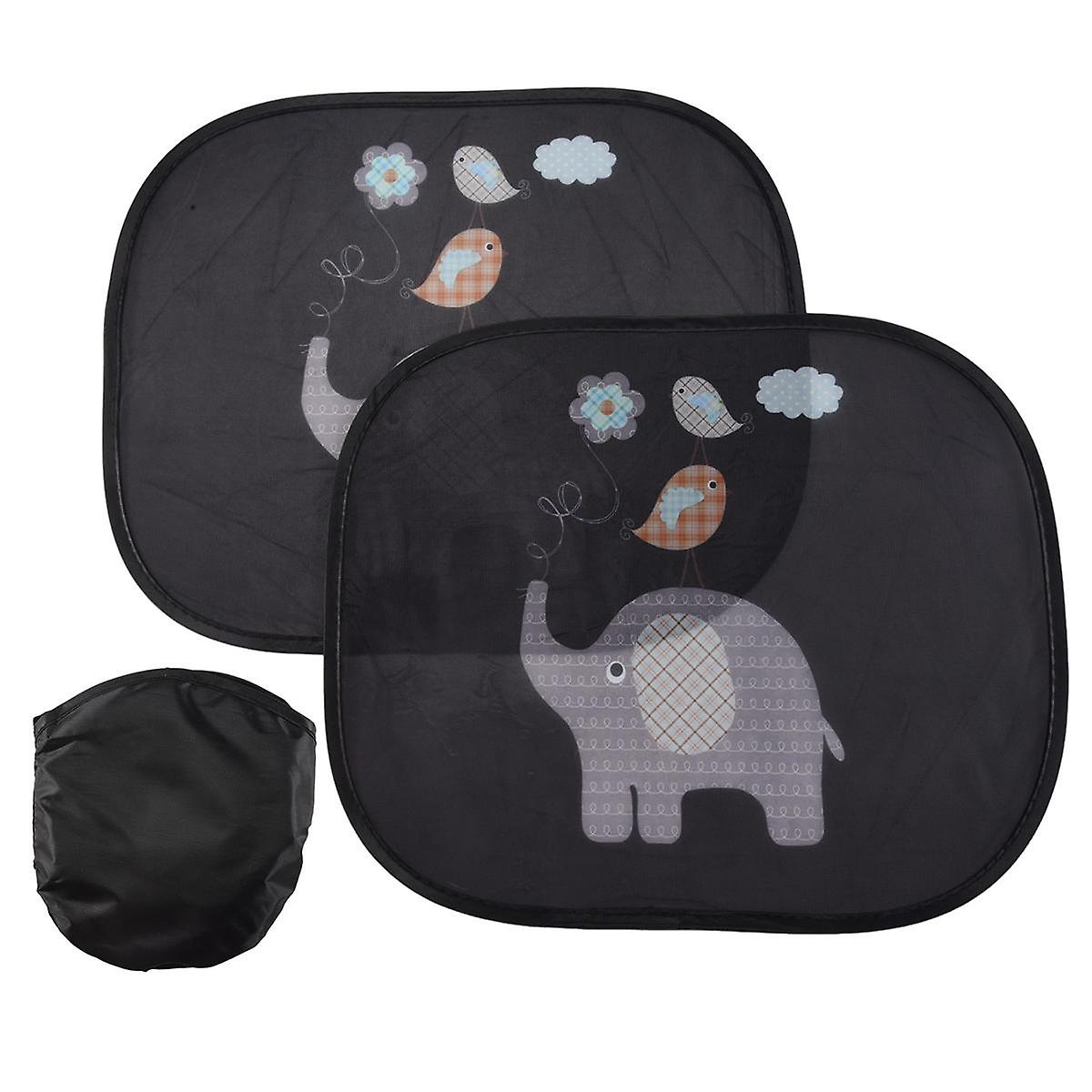 Car Sun Shade Baby with UV Protection, Car Window Sun Shade for Children with Cute Animal Motifs, 44 x 36 cm, Set of 2