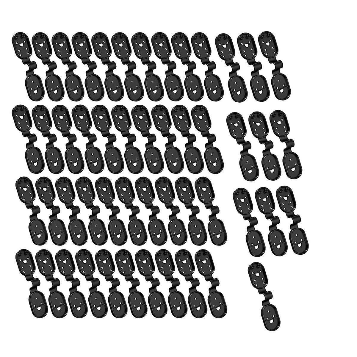 50 Piece Shade Cloth Plastic Clips Ellipse Plastic Black Clips for , Garden Netting,Anti Bird Netting