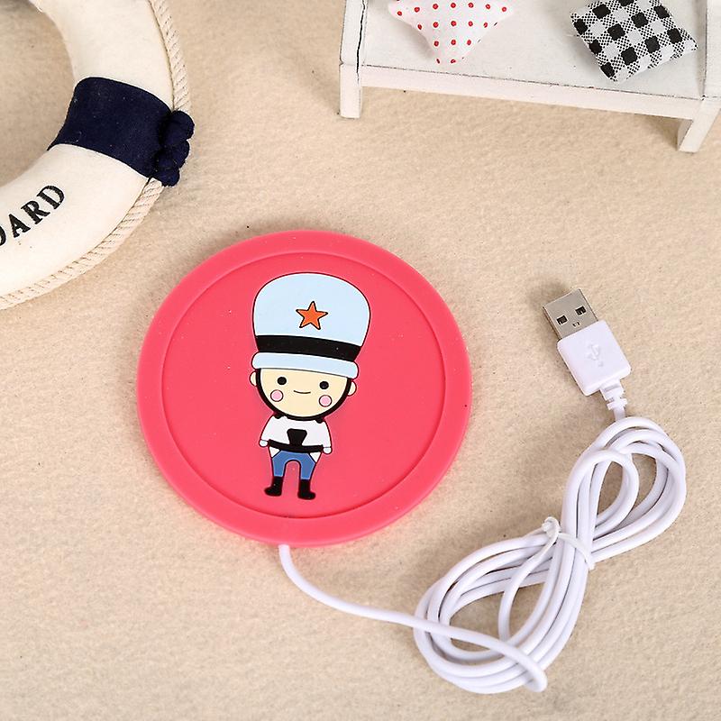 Κινούμενα σχέδια σιλικόνης usb χρέωση θέρμανσης σουβέρ σκαμπό θέρμανση μαξιλάρι αντι-υγρό μαξιλάρι σιλικόνης σουβέρ σουβέρ αξεσουάρ κόκκινο