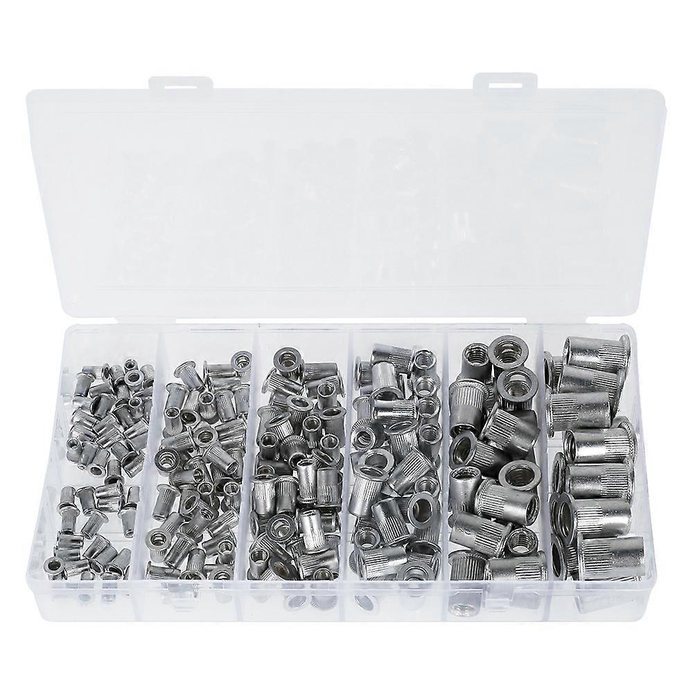 190 Pcs/Set M3 M5 M6 M8 M10 Rivet Nuts Flat Threaded Insert Nut Rivet Cap Threaded Insert Nut Kit