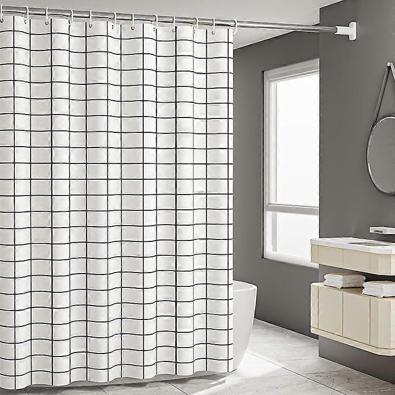 Small white grid Shower Curtain Waterproof Shower Curtain