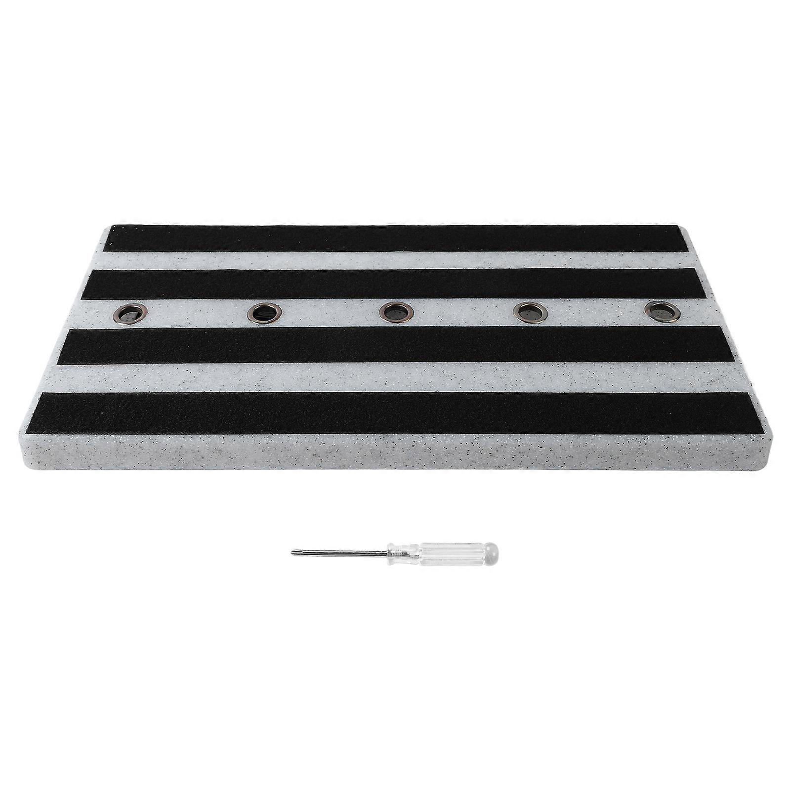Guitar Effect Pedal Board PE Hook and Loop Fastener Instrument Accessory for Performance White Marble Design