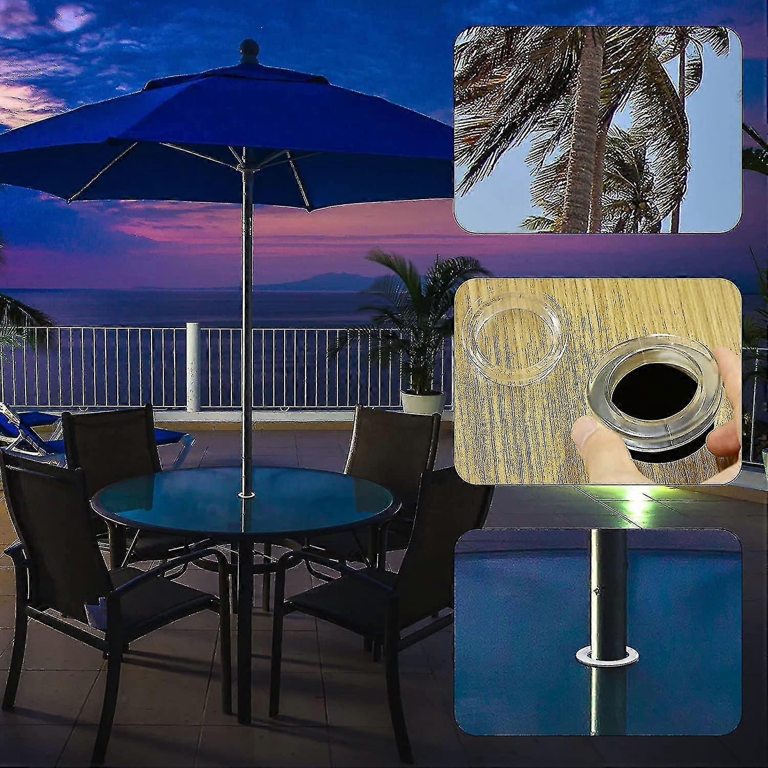 glass patio table umbrella hole plug AEIOUD Ring Cap Set, Patio Umbrella Pole Holder Stand Base Black Thicker Patio Table Hole Plug Ring for Cafes, Outdoor, Milk Tea Shops, Camping Upgrade your outdoor table with this versatile umbrella hole ring and cap set Glass Table Umbrella Hole Protector
