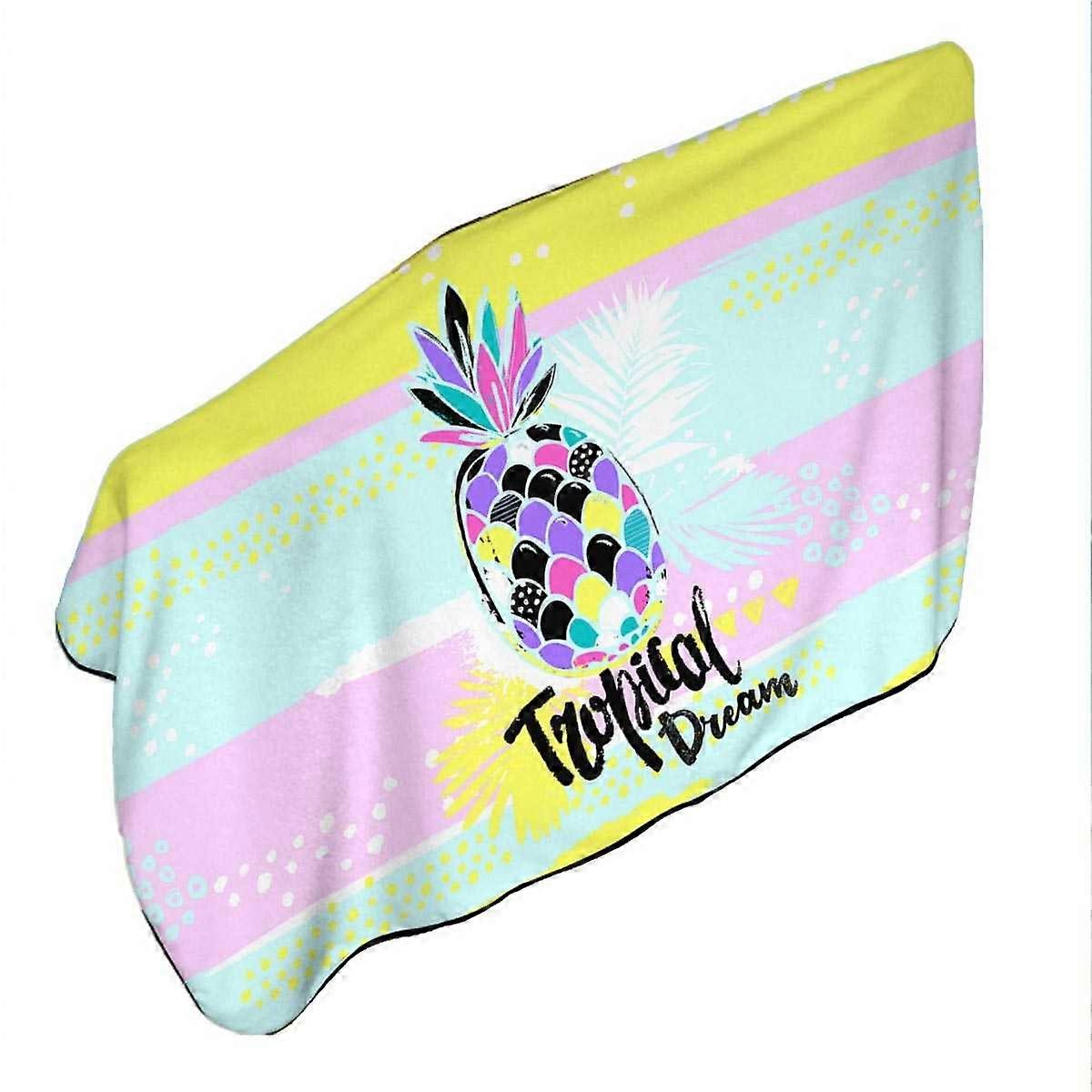Tropical Dream a Multi Colored Pineapple Microfiber Beach Towel