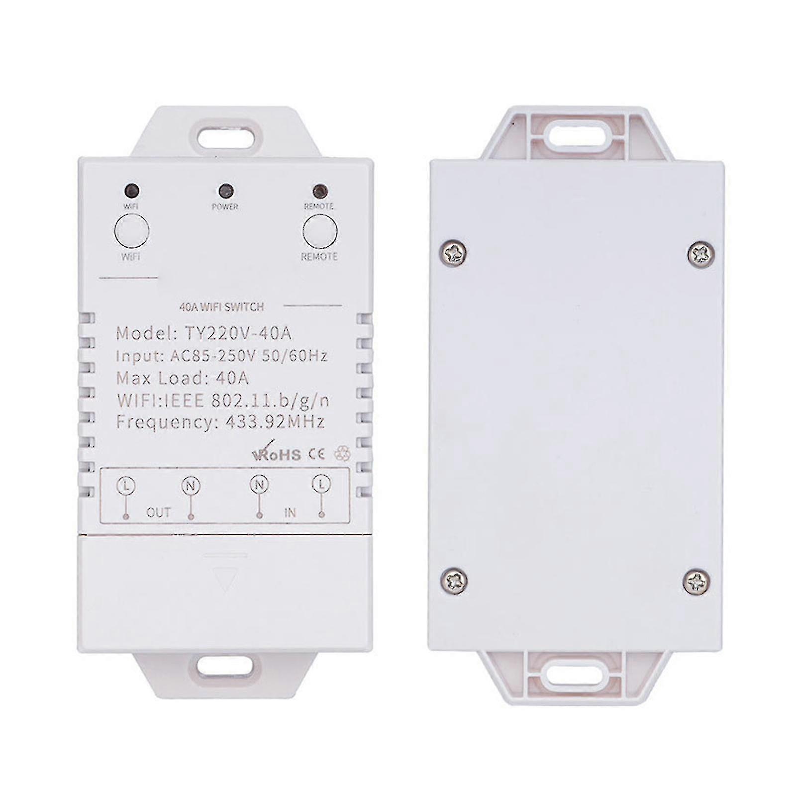 220V Ac Wifi Switch 40A Smart Pump Switch Chauffe-eau Minuterie Télécommande