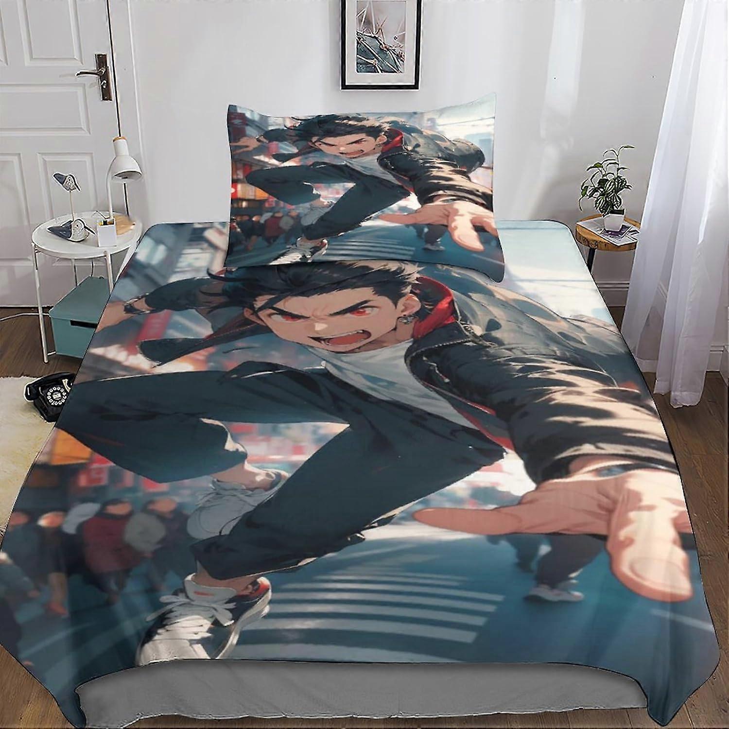 hyperdynamiskt påslakan Sängkläder Set Sängkläder Set 3D Perspektiv Sängkläder Med Dragkedja Stängning Örngott Microfiber 2 st för vuxna Barn Flickor Singl