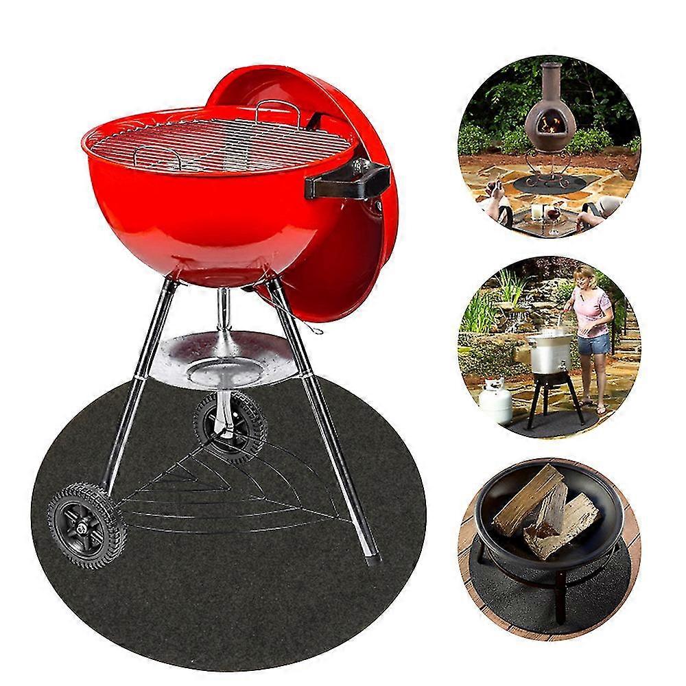 Round Under Grill Mat Fireproof BBQ Mat Grill Floor Mat