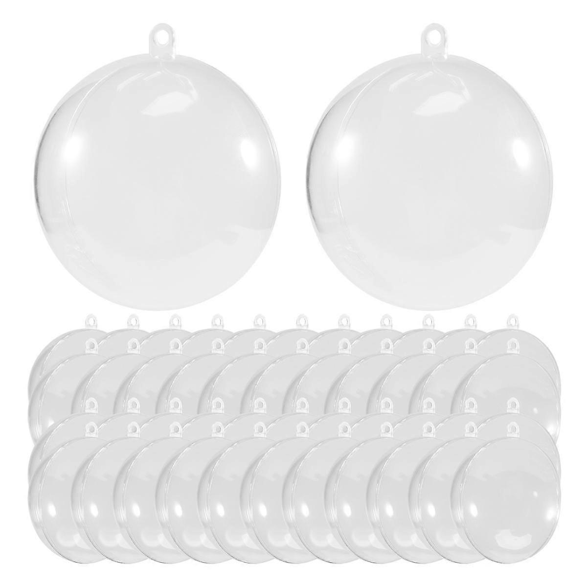 24 Balls/Batch DIY 70mm Christmas Tree Hanging Ball Transparent Ball Transparent Plastic Filled Bal