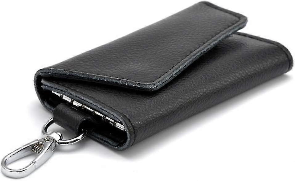 Leather Key Case, Leather Key Pouch (black)