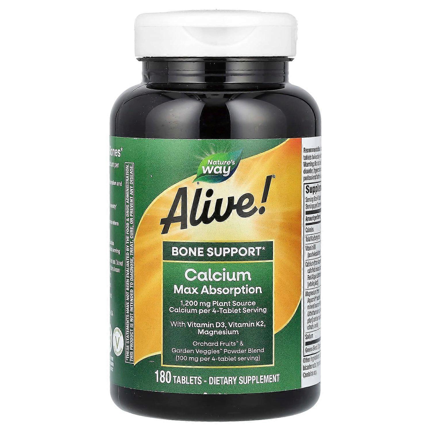Nature's Way, Alive! Calcium Max Absorption, 180 Tablets