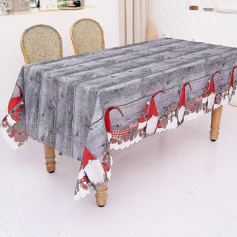 Juleduk, 180 x 144 cm Rektangulære juleduker Grå juleduk Bordduk Spisebordduk, Stort vaskbart julebord