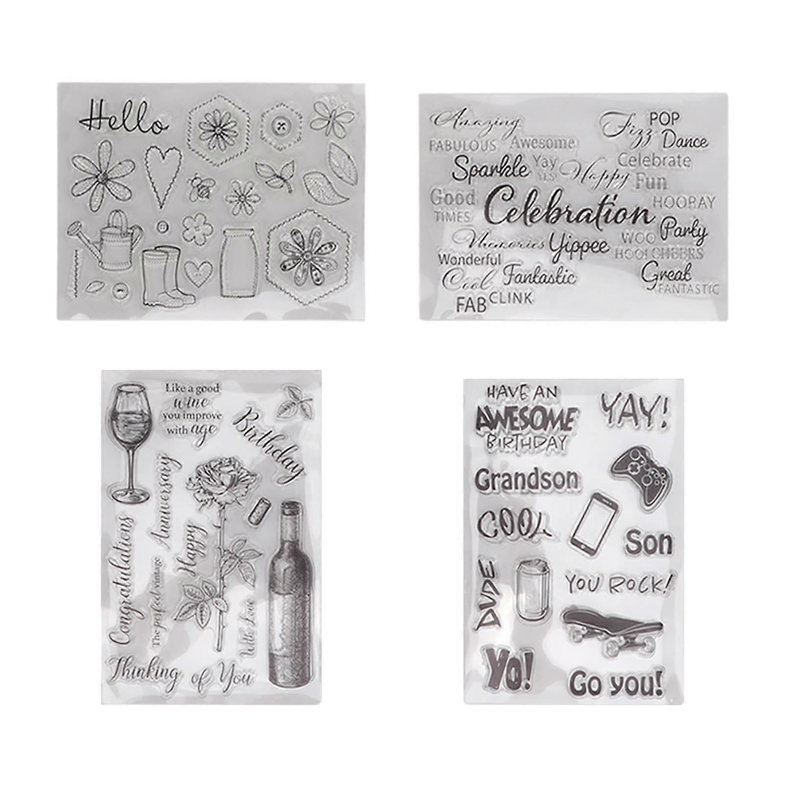 4 件透明邮票 DIY 透明安全 TPR 卡片制作用品相册