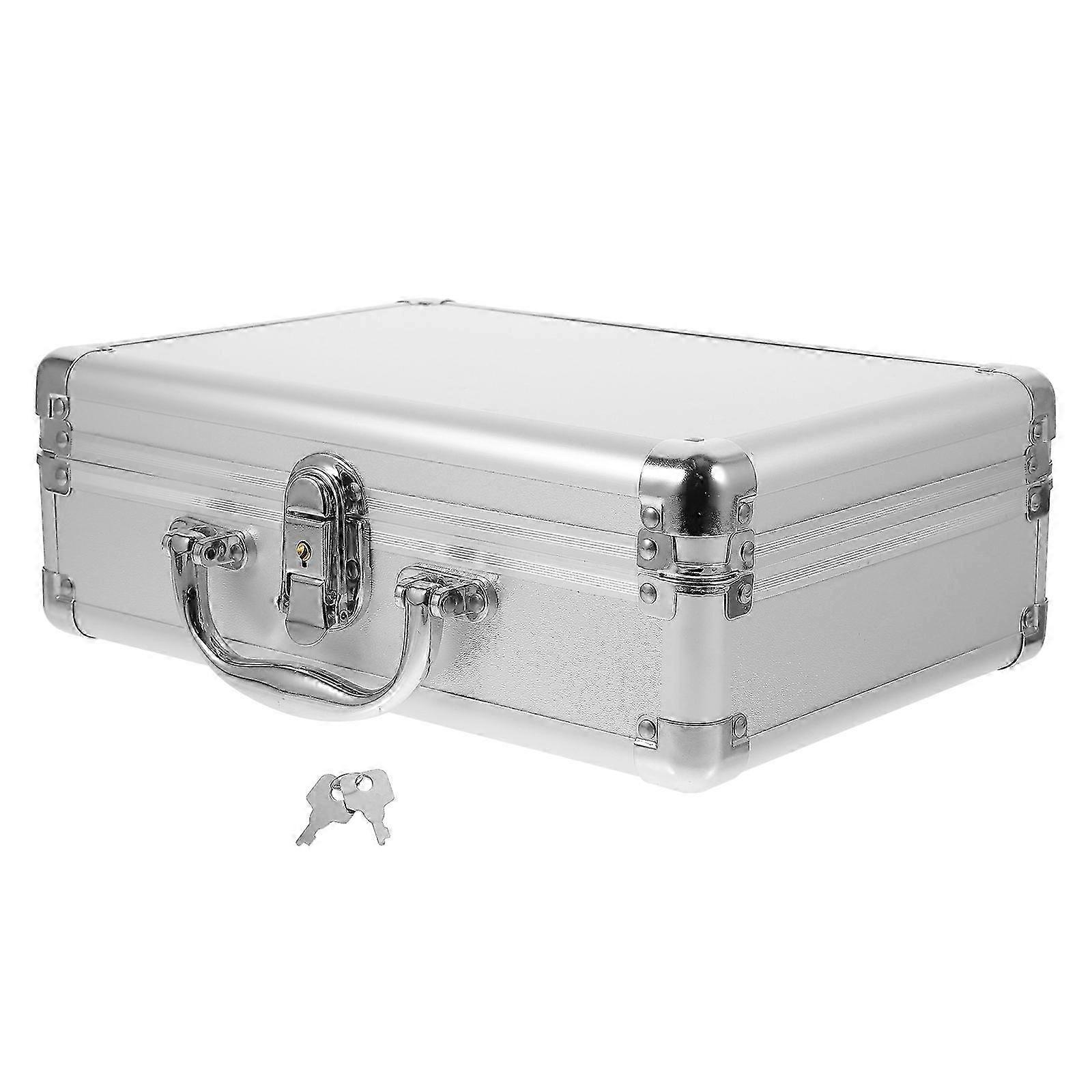 Aluminum Alloy Briefcase Hard Storage Case Sponge Insert Briefcase for Instruments Storage
