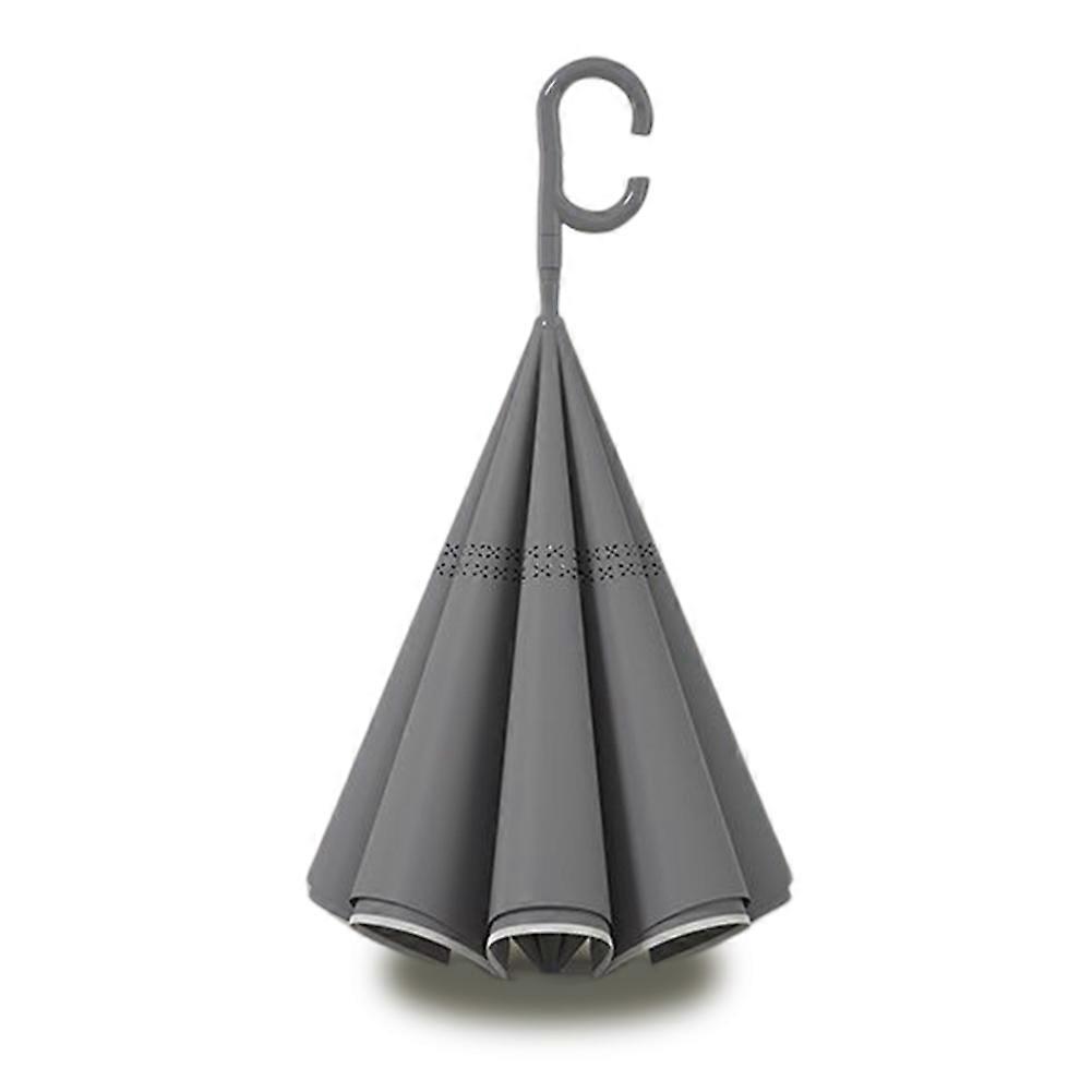 Reverse Folding Umbrellas for Car Use Double Layer Waterproof C-Shape Handle Umbrellas for Outdoor
