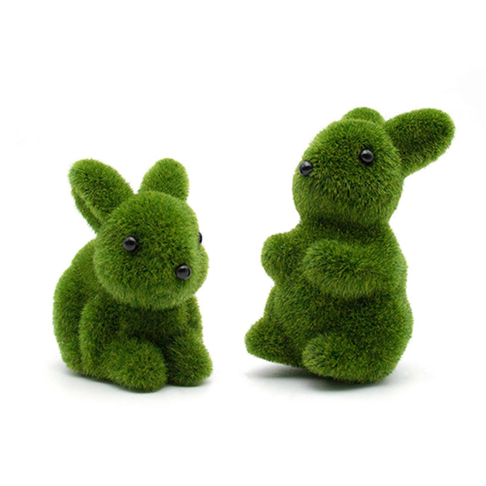 Easter Flocking Rabbits Ornament Fashionable Vivid Animal Handiworks for Garden
