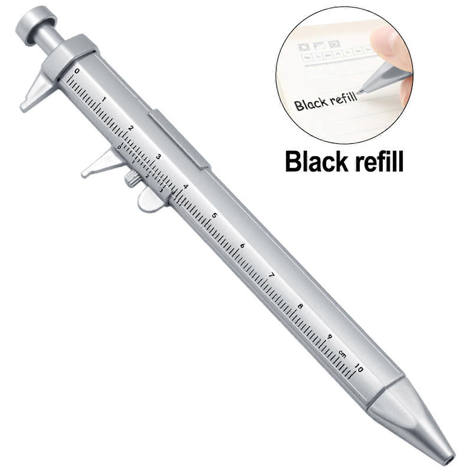 Caliper Measuring Ballpoint Pen Smooth Writing 2 in 1 Practical Ballpoint Pen for Kids Students Adults