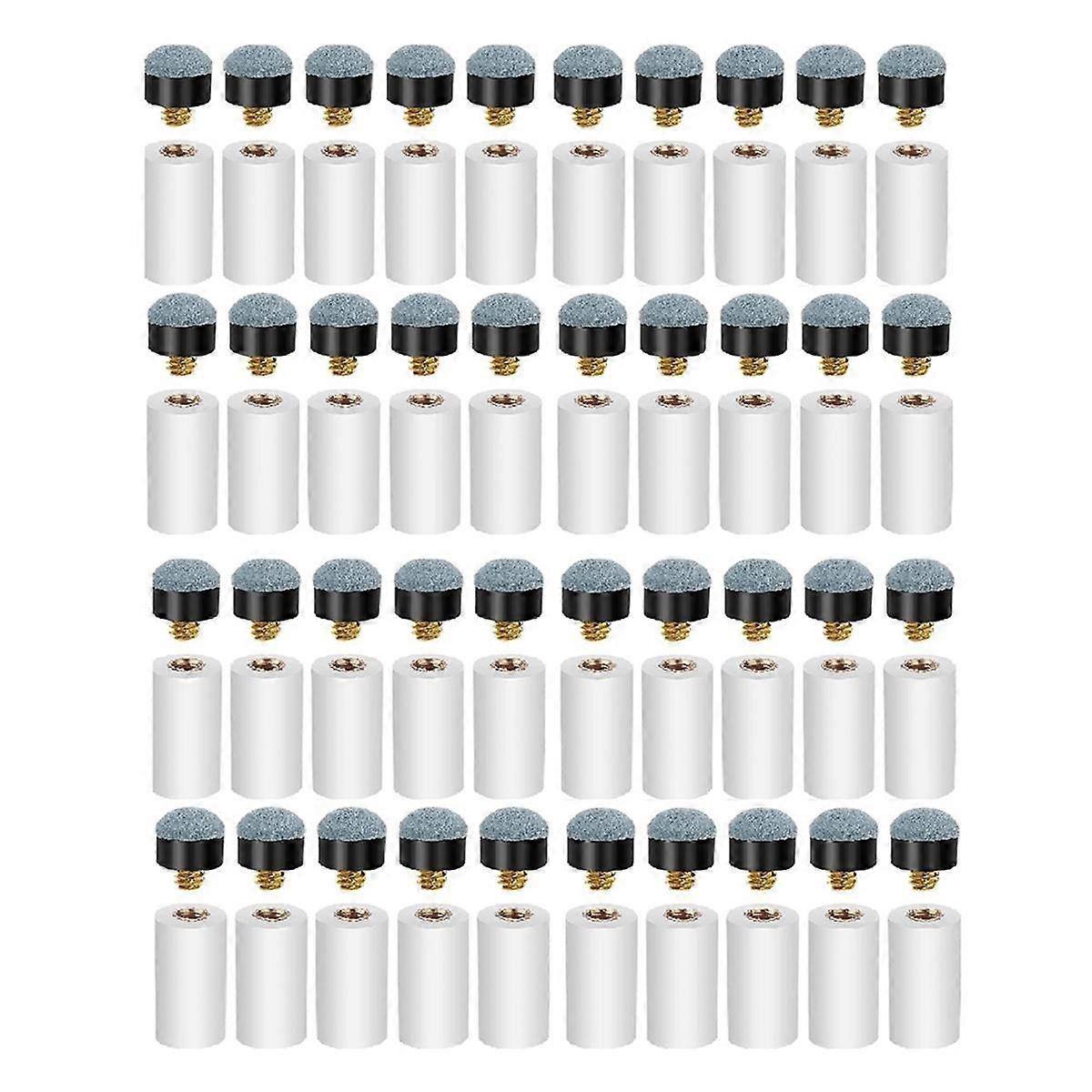 Pool Cue Tip Replacements with White Pool Cue Ferrule, Screw-on Pool Cue Tip, Pool Cue Tip, Black 8