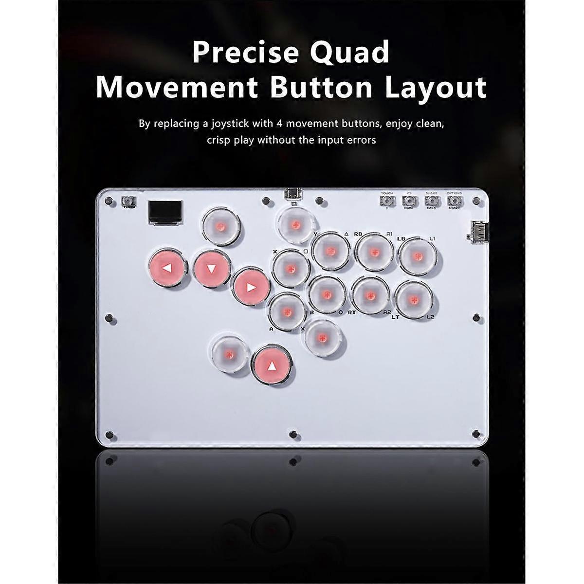 Arcade Stick 16Keys Joystick Controller Street Fight for PC///Switch/Steam-Supports Hot Swap SOCD T