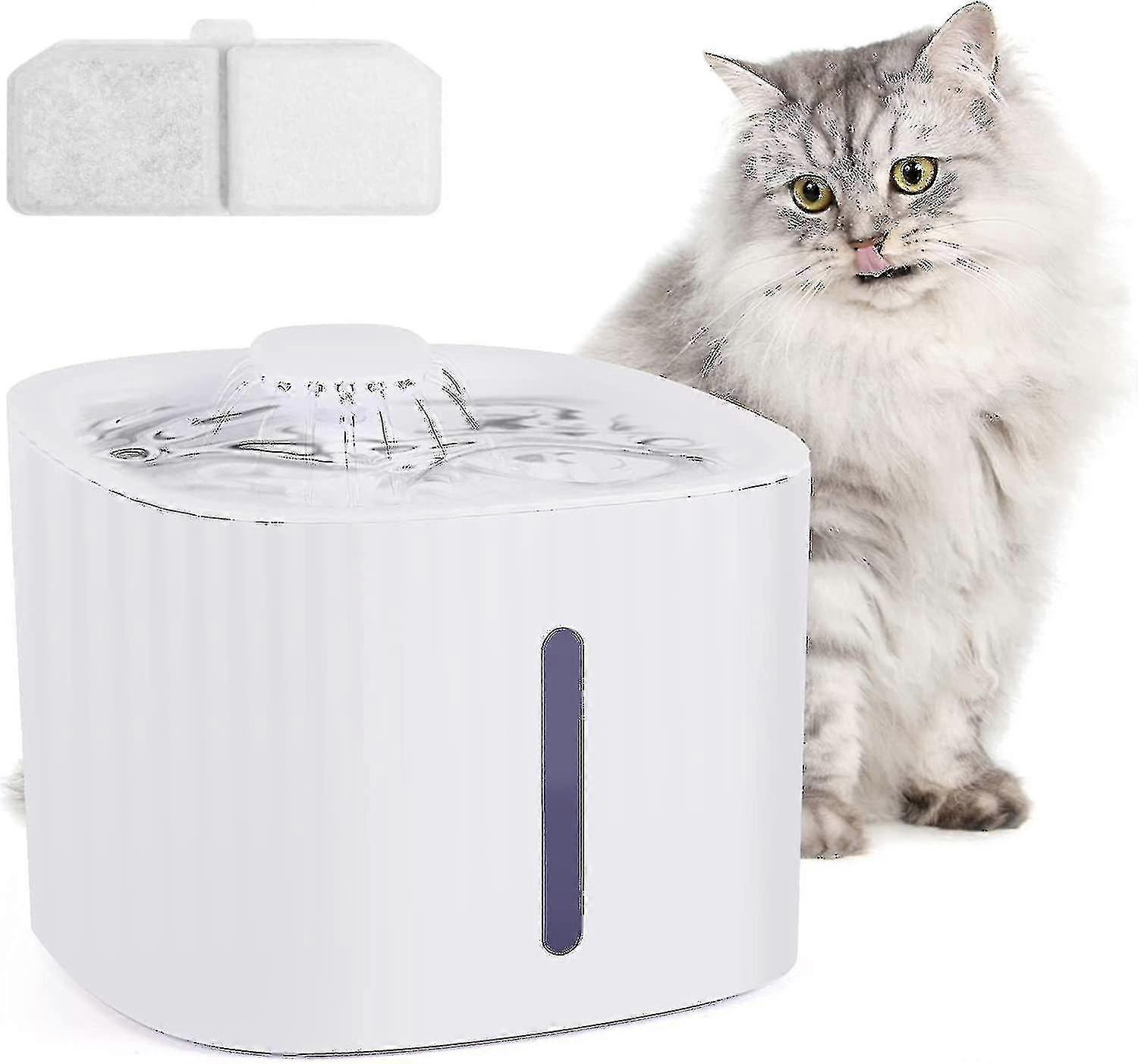 猫用水飲み場、水位表示窓付き3リットル猫・犬用水飲み場、オーガニックフィルターディスペンサー付き静音ペット用水飲み場、犬・猫用