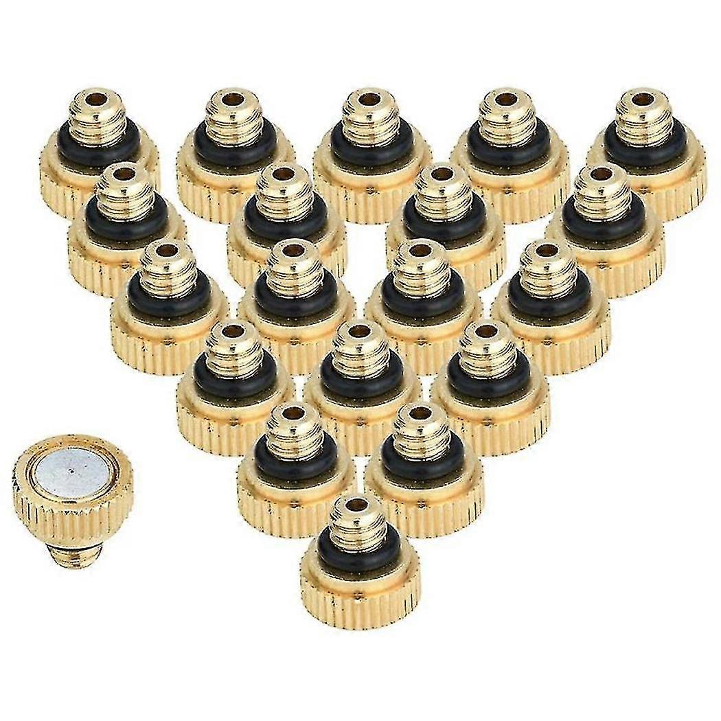 20pcs Brass Misting Nozzles For Cooling System 0.012 Inch(0.3 Mm) Water Spray Nozzle Sprinklers Mis
