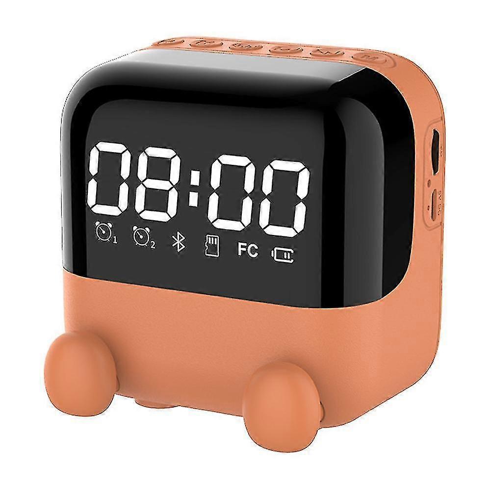 Wireless Fm Radio Portable Bluetooth Speaker Desktop Alarm Clock With Led Screen Support Handsfree/