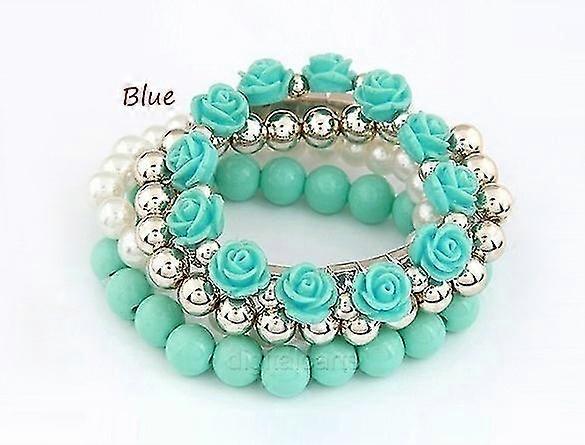 Mixed Flower Ball Elastic Bracelet [green]