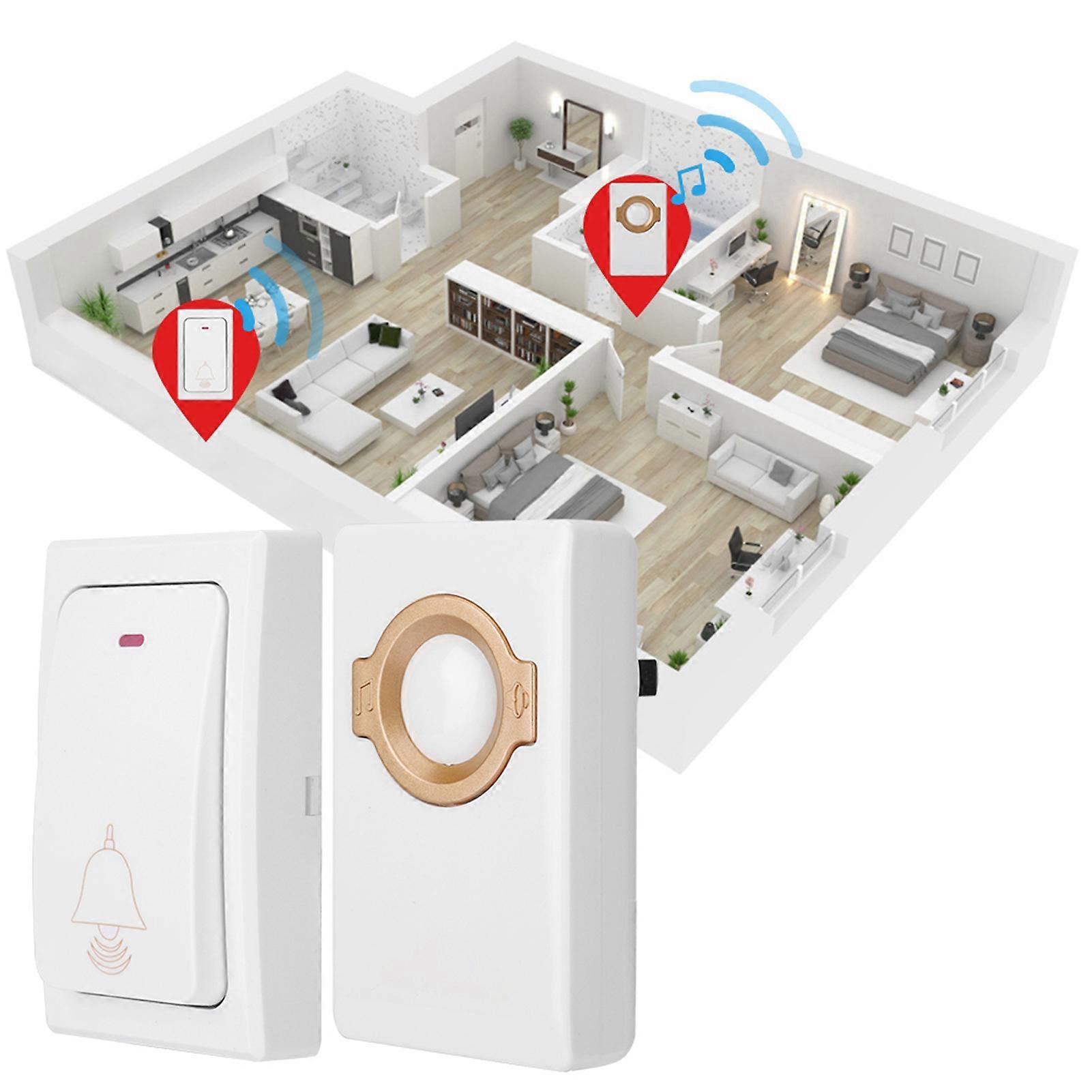 Wireless Doorbell Set Selfpowered Remote Button Receiver