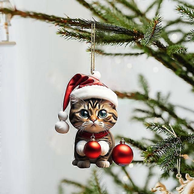 الكرتون لطيف القط 2023 زينة عيد الميلاد شنقا الديكور هدية عيد الميلاد شنقا شجرة شخصية قلادة حزب اللوازم