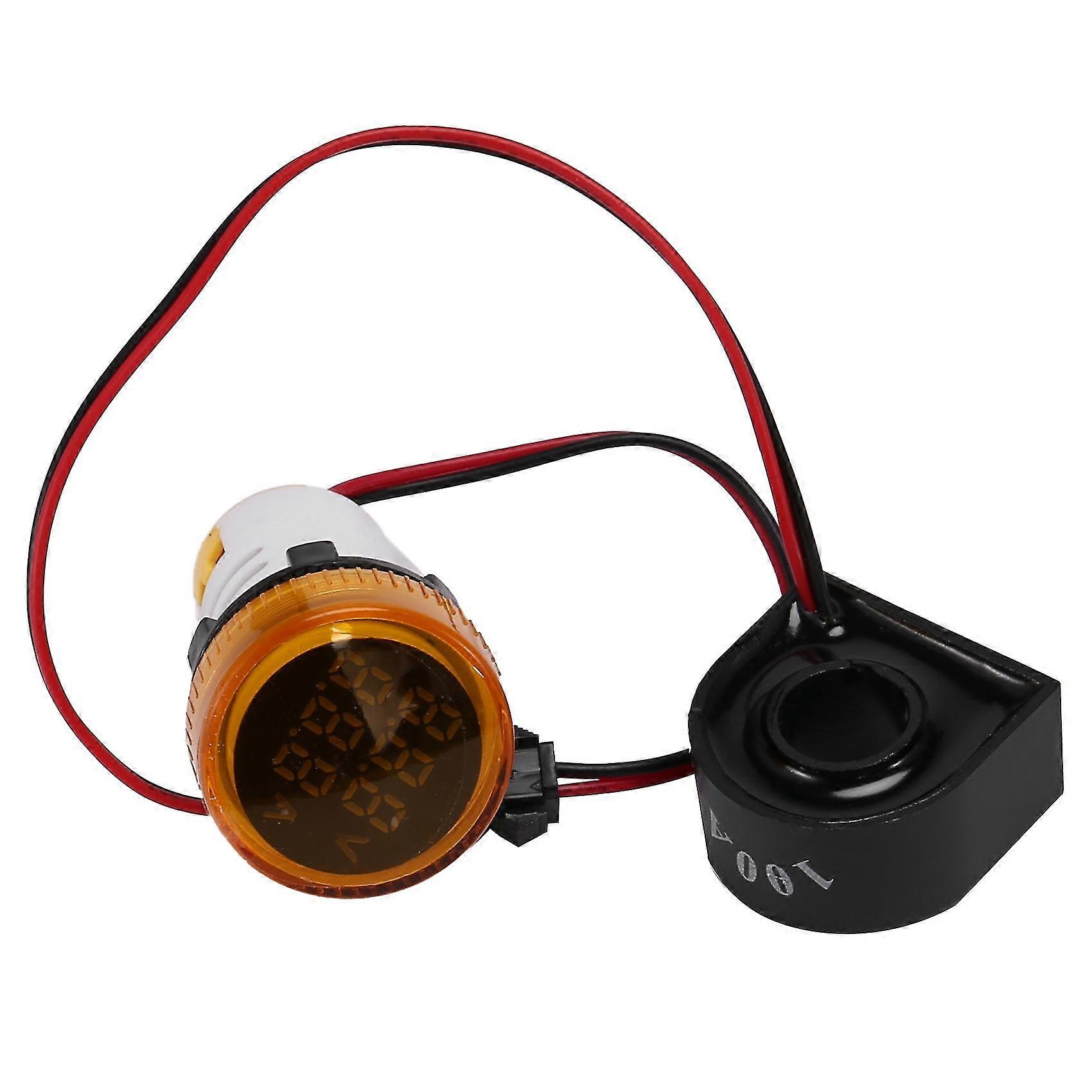 Mini Digital Voltmeter Ammeter 22mm Round Ac 50-500v 0-100a Amp Volt Voltage Tester Meter Dual Led