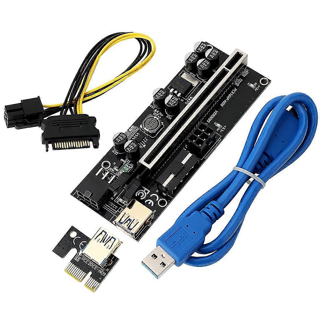 1 Pcs Ver009s Plus Enhanced Version Pci-e 1x To 16x Usb3.0 Graphics Riser Card With 8 Solid Capacit