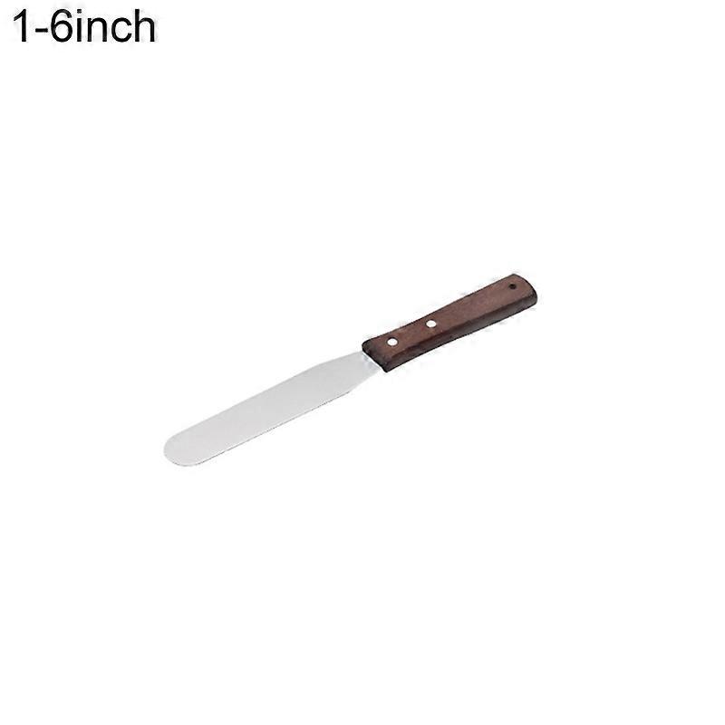 Cake Spatula Wooden Handle Baking Tools Stainless Steel Cupcakes Fondant Scraper for Kitchen