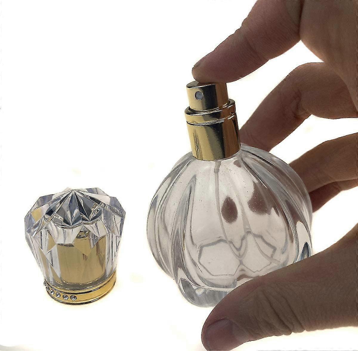 50 Ml Vintage Style Spray Bottle, Pumpkin Shape, Empty, Refillable, Clear Glass, Perfume Bottle, Fine Mist, Atomizer, Makeup, Cosmetic Container