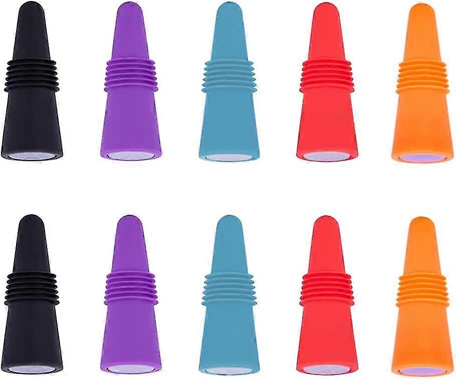 Wine Stopper Silicone Pack Of 10 Wine Stoppers Reusable Wine Stoppers Multicolor