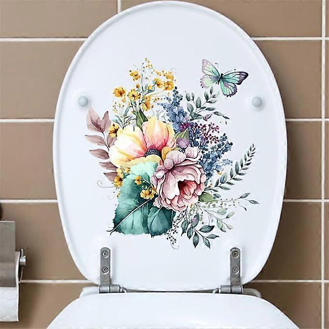 3db WC-fedél matricák levehető WC-fedél fedél matricák matricák pillangó és virág minta