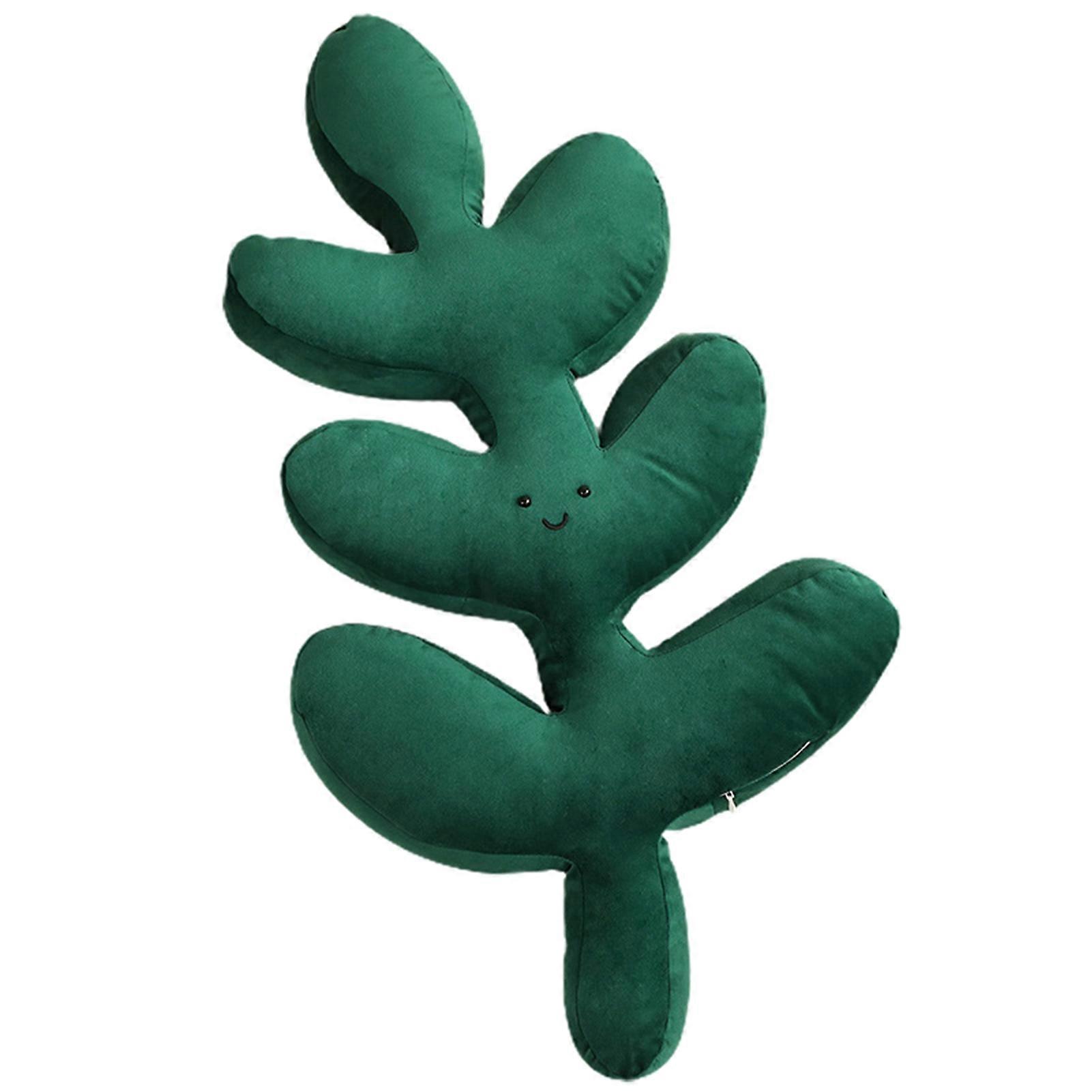 Throw Pillow Soft Comfortable Hidden Zipper Green Plant Shaped Sofa Pillow Cushion Home Decor KAESI