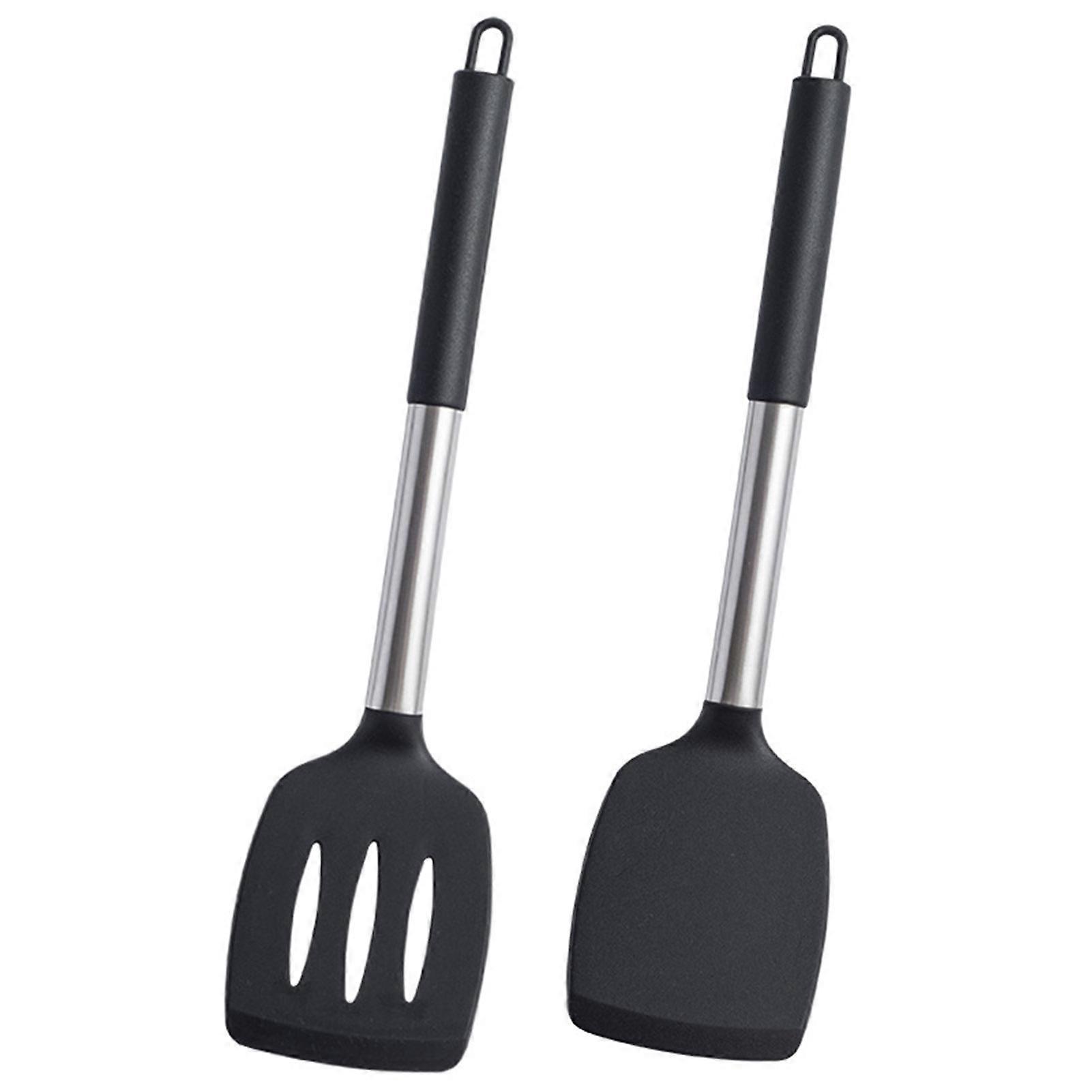 2Pcs Silicone Cooking Spatulas Non Stick Heat Resistant Easy to Clean Cooking Turners Kitchen Utensils KAESI