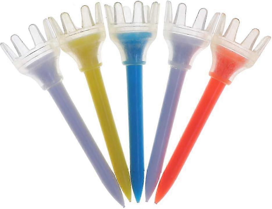 5pcs Lightweight Durable Plastic Crown Golf Tee 5.4cm (random Color)
