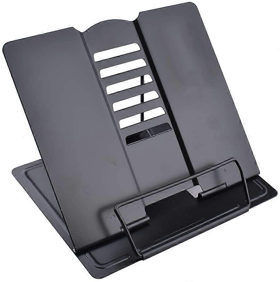 Metal Book Stand Folding Reading Stand Anti-skli justerbar Desktop Bookend Cookbook Rest Book Holder (svart)