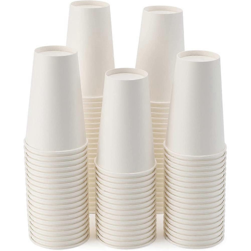 16オンス100パック紙コップ、コーヒーカップ、ホットカップウォーターカップ、うがい薬カップディスペンサー、使い捨てC