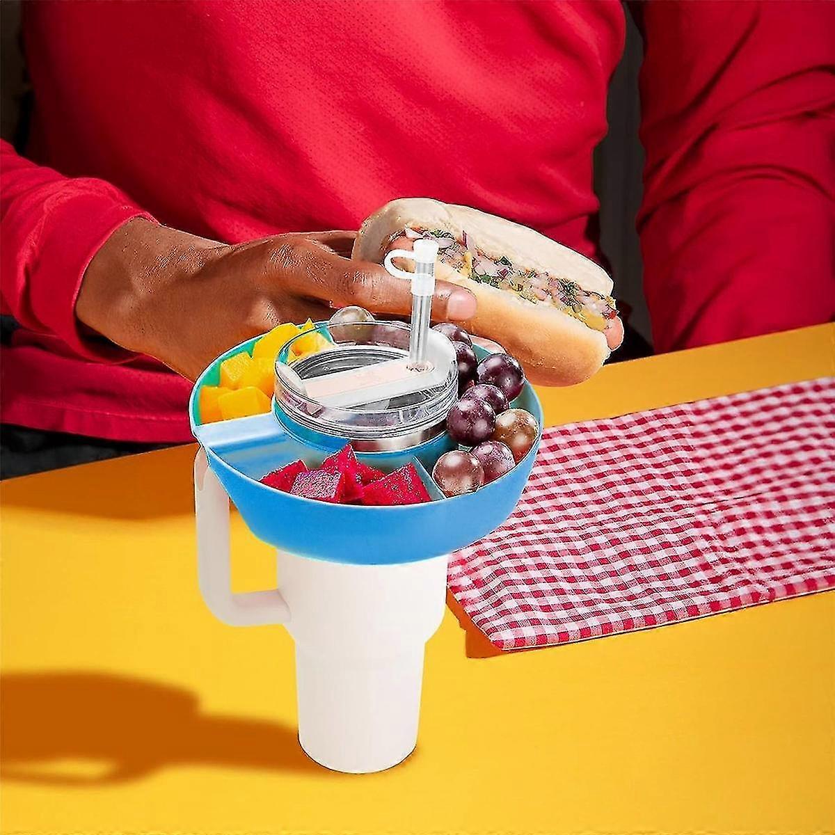 Snack Bowl for , Reusable Snack Ring Compatible with for Quencher H2.0 40Oz Tumbler with Handle,Blue