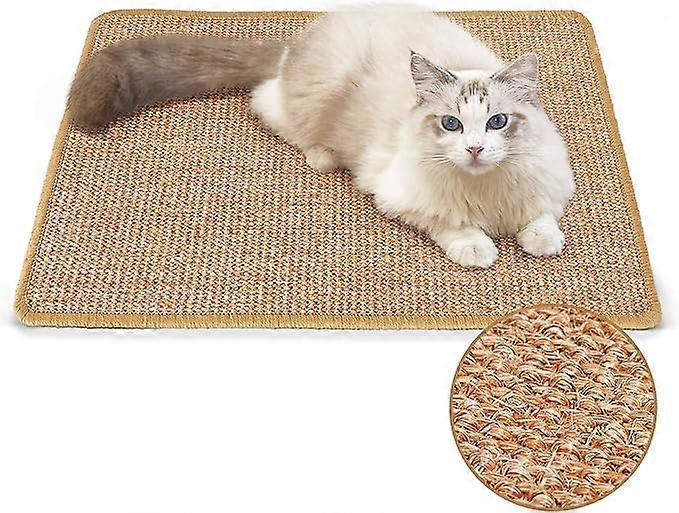 Cat Scratcher Mat, Natural Sisal Cat Scratch Mats, Horizontal Cat Floor Scratching Pad Rug, Protect Carpets and Sofas