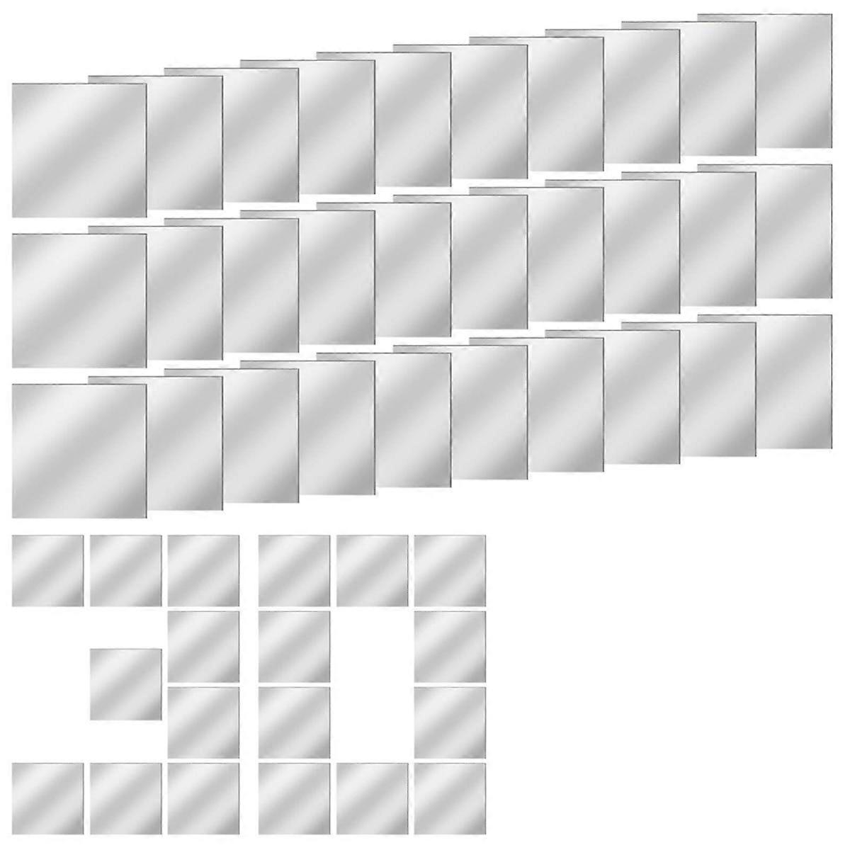 30 PCS Acrylic Mini Mirror Tiles Self Adhesive, 2 Inches Square High-Definition Tiny Mirror Tiles f