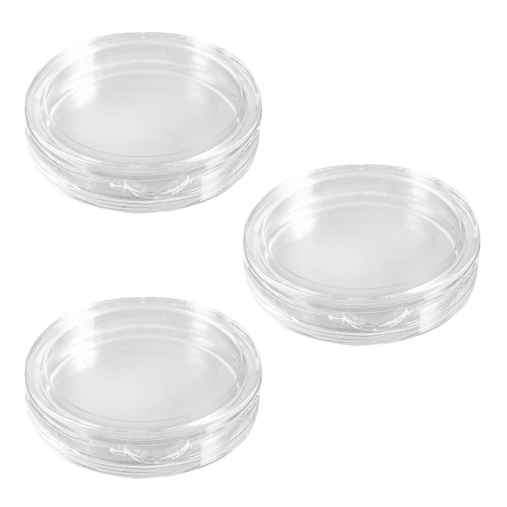 30 Pcs Small Round Transparent Plastic Coin Capsules Box 27mm