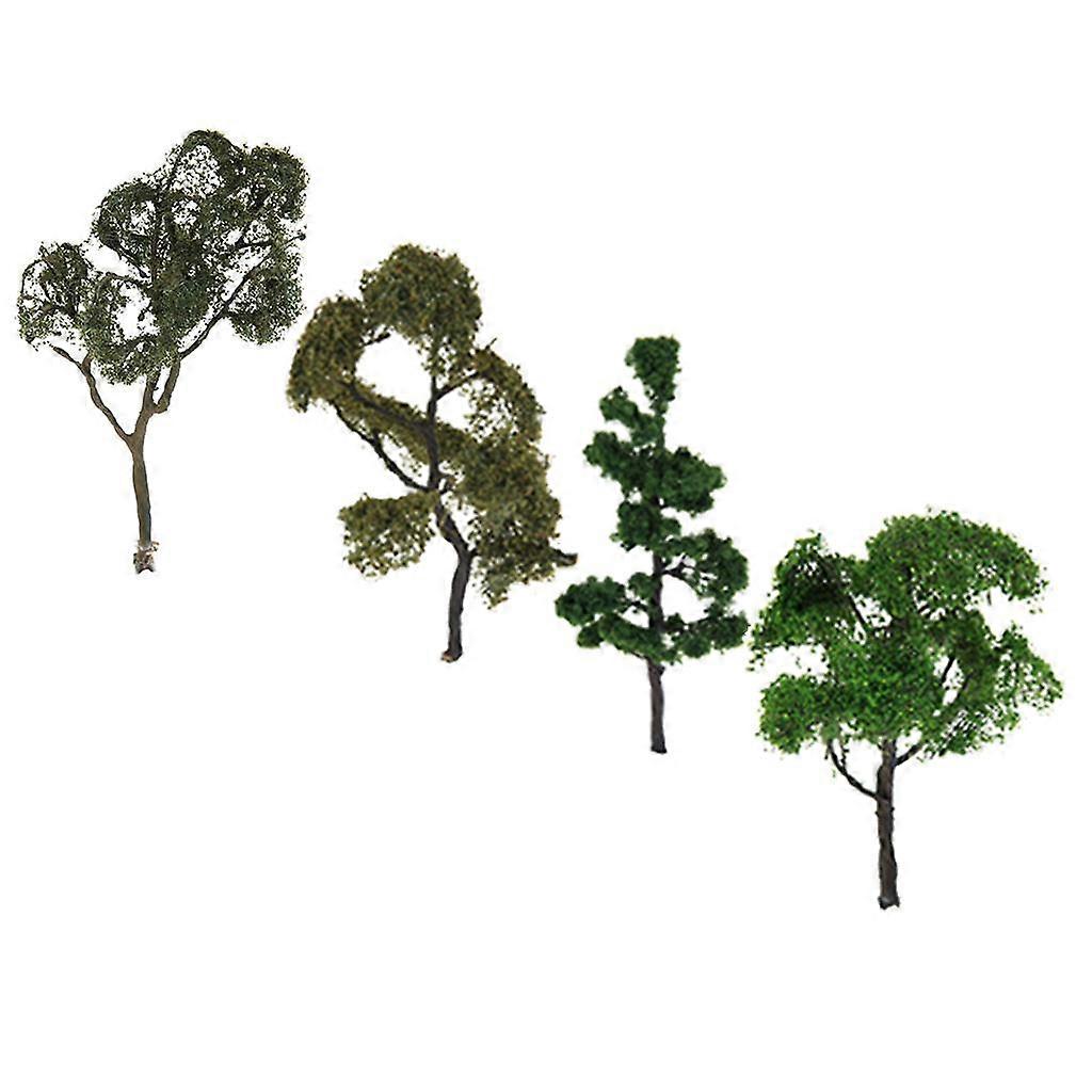 4.72Inch Scenery Landscape Model Tree Mountain Pine/Ash/Elm/Maple Trees 4pcs