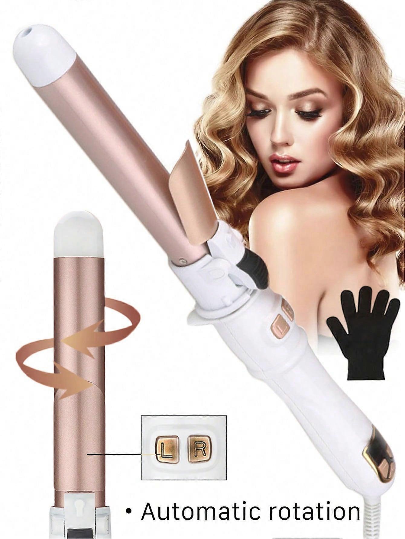 Automatic rotating curling iron, can easily create beach wave curls, automatic rotating curling barrel automatic curling iron