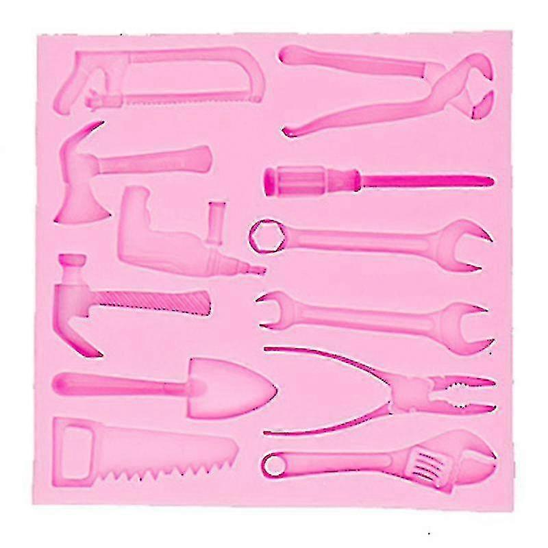 Silicone Hand Tools Stencils 3d Chocolates Baking Tools Hammer Screwdriver Repairing Tool Template
