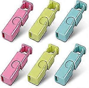 Ghyt Bread Bag Clips, Bag Cinches, Bagel Bag Clips, Slip Grip Easy Squeeze & Lock, Assorted Color, 6 Pack
