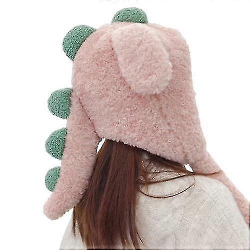 Winter Plush Hat With Dinosaur Tail And Moving Bunny Ears